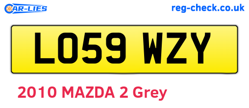 LO59WZY are the vehicle registration plates.