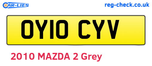 OY10CYV are the vehicle registration plates.