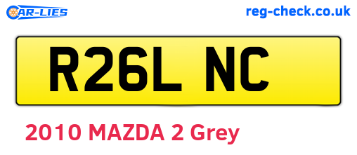 R26LNC are the vehicle registration plates.