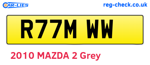 R77MWW are the vehicle registration plates.