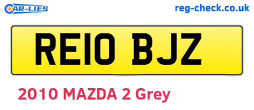 RE10BJZ are the vehicle registration plates.
