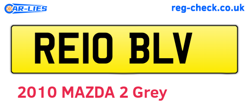 RE10BLV are the vehicle registration plates.