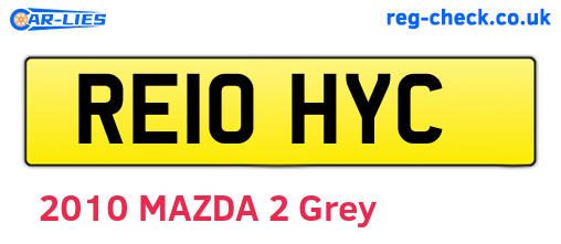 RE10HYC are the vehicle registration plates.