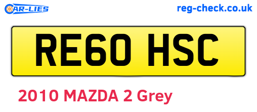 RE60HSC are the vehicle registration plates.