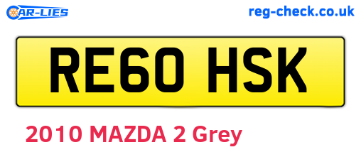 RE60HSK are the vehicle registration plates.