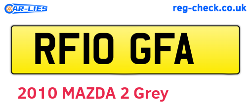 RF10GFA are the vehicle registration plates.