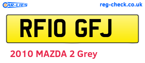 RF10GFJ are the vehicle registration plates.