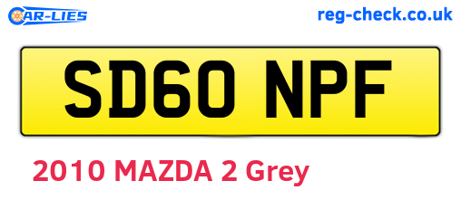 SD60NPF are the vehicle registration plates.