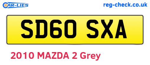 SD60SXA are the vehicle registration plates.