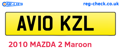 AV10KZL are the vehicle registration plates.