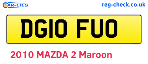 DG10FUO are the vehicle registration plates.