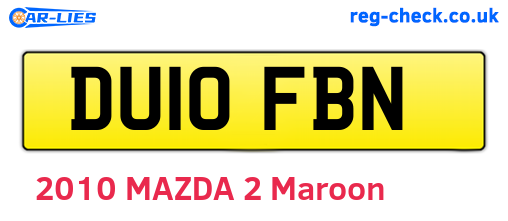 DU10FBN are the vehicle registration plates.