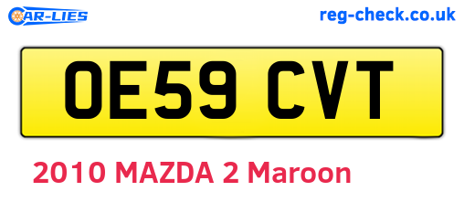 OE59CVT are the vehicle registration plates.