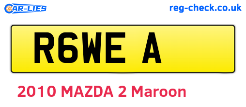 R6WEA are the vehicle registration plates.