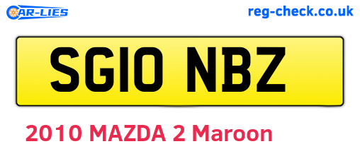 SG10NBZ are the vehicle registration plates.