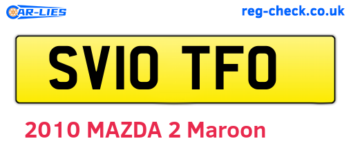 SV10TFO are the vehicle registration plates.