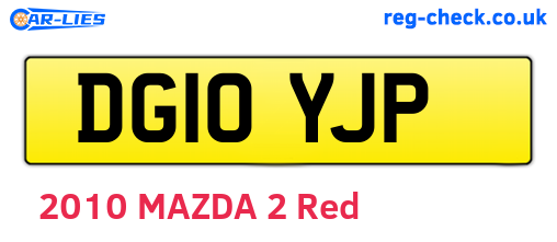 DG10YJP are the vehicle registration plates.