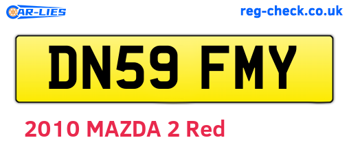 DN59FMY are the vehicle registration plates.