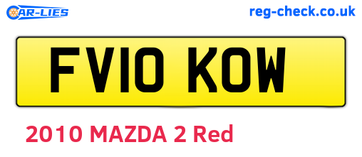 FV10KOW are the vehicle registration plates.