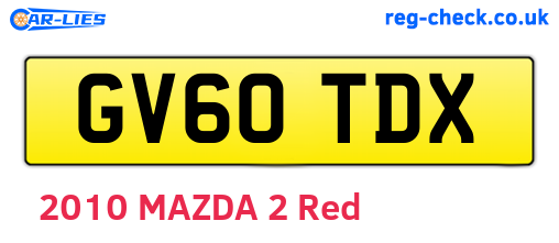 GV60TDX are the vehicle registration plates.