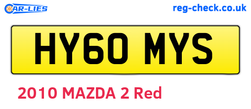 HY60MYS are the vehicle registration plates.