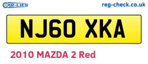 NJ60XKA are the vehicle registration plates.