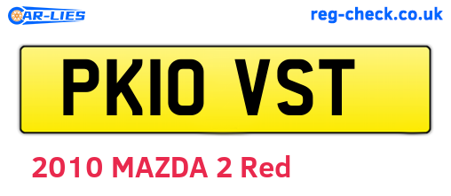 PK10VST are the vehicle registration plates.