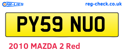 PY59NUO are the vehicle registration plates.
