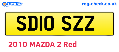SD10SZZ are the vehicle registration plates.
