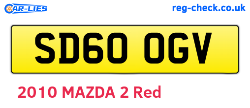 SD60OGV are the vehicle registration plates.