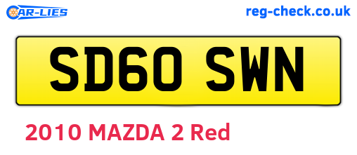 SD60SWN are the vehicle registration plates.