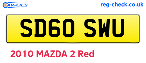 SD60SWU are the vehicle registration plates.