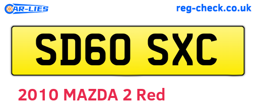 SD60SXC are the vehicle registration plates.