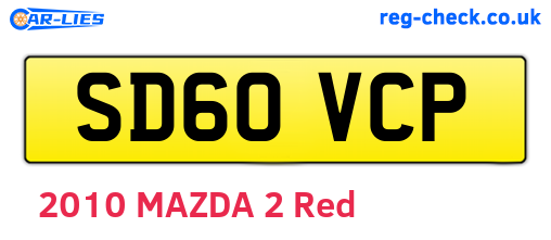 SD60VCP are the vehicle registration plates.
