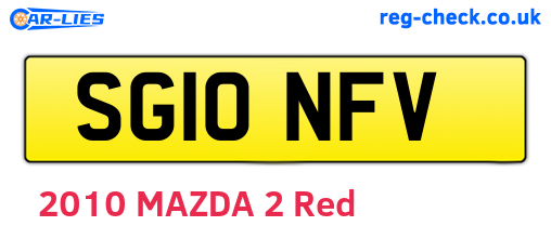 SG10NFV are the vehicle registration plates.