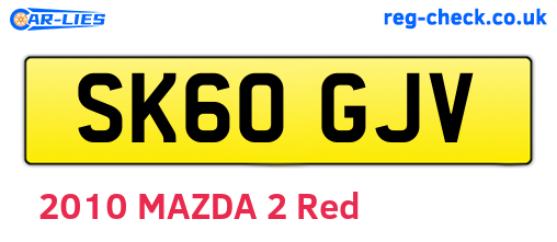 SK60GJV are the vehicle registration plates.