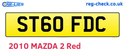 ST60FDC are the vehicle registration plates.