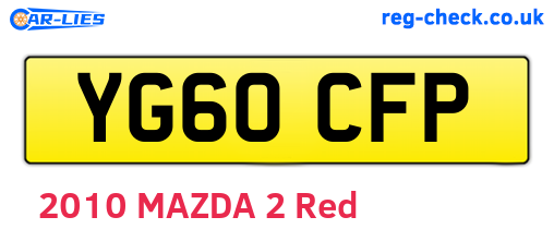 YG60CFP are the vehicle registration plates.