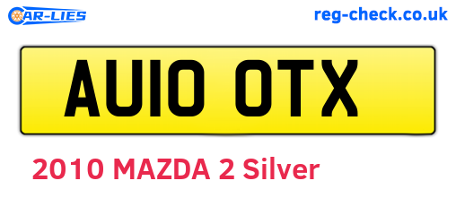 AU10OTX are the vehicle registration plates.