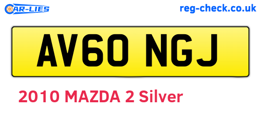 AV60NGJ are the vehicle registration plates.