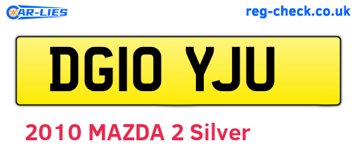 DG10YJU are the vehicle registration plates.