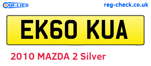 EK60KUA are the vehicle registration plates.