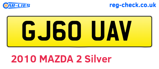 GJ60UAV are the vehicle registration plates.
