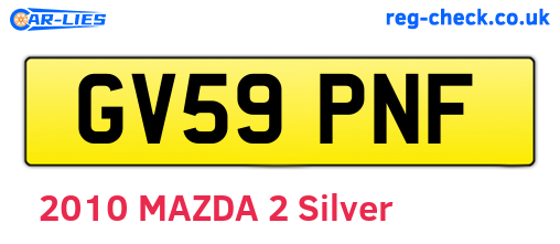 GV59PNF are the vehicle registration plates.