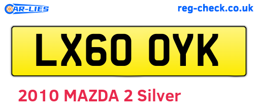 LX60OYK are the vehicle registration plates.