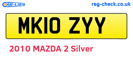 MK10ZYY are the vehicle registration plates.