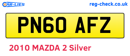 PN60AFZ are the vehicle registration plates.