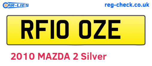 RF10OZE are the vehicle registration plates.