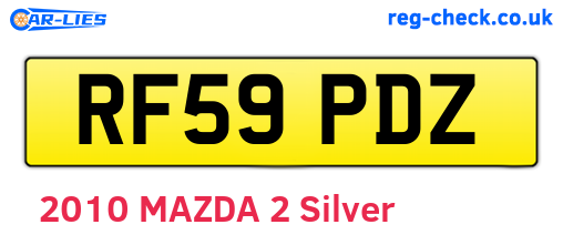 RF59PDZ are the vehicle registration plates.