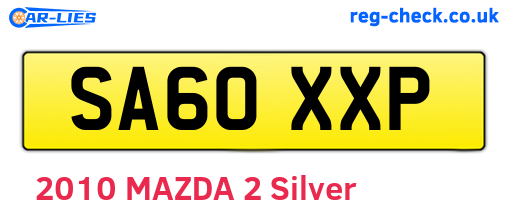 SA60XXP are the vehicle registration plates.